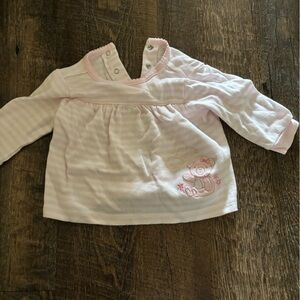 Little Me Pink and White Baby Top